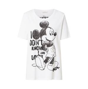 Frogbox Póló 'Mickey I Dont Know'  fehér / fekete