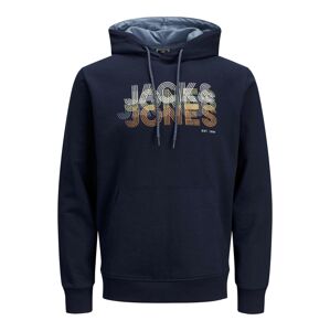 JACK & JONES Tréning póló  ultramarin kék / galambkék / fehér / sötét narancssárga / világos sárga