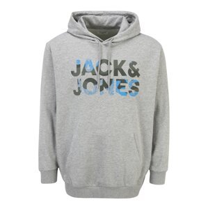 Jack & Jones Plus Tréning póló 'Soldier'  világosszürke / világoskék / khaki