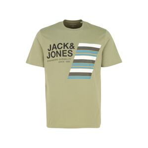 Jack & Jones Plus Póló 'RACK'  khaki / fekete / fehér / kék / sötétszürke