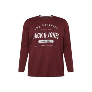 Jack & Jones Plus Póló 'HERRO'  vérvörös / fehér