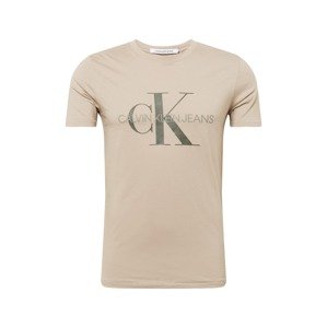 Calvin Klein Jeans Póló 'Monogram'  teveszín / szürke / khaki
