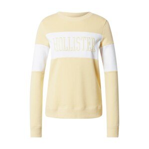 HOLLISTER Tréning póló  világos sárga / fehér