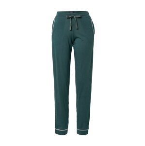 SCHIESSER Pizsama nadrágok  sötétzöld / fehér