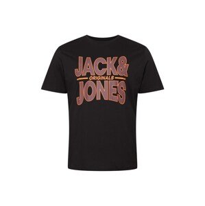 Jack & Jones Plus Póló  fekete / bogyó / narancs