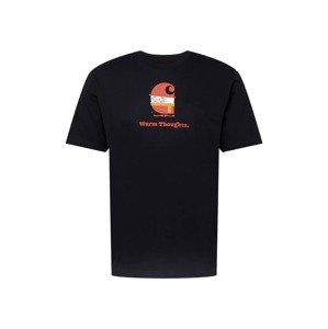 Carhartt WIP Póló  fekete / fehér / homár / narancs