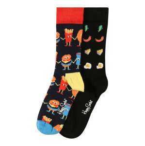 Happy Socks Zokni 'Food Friends'  fekete / piros / narancs / sárga / világoskék
