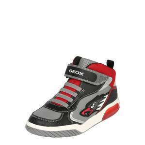 GEOX Sportcipő  szürke / fekete / piros