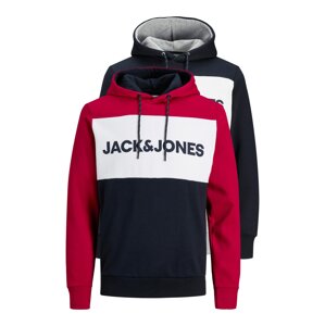 JACK & JONES Tréning póló  éjkék / szürke melír / piros / fehér