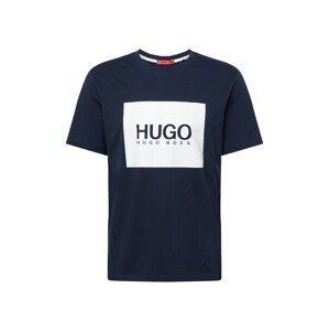 HUGO Póló 'Dolive'  fehér / ultramarin kék