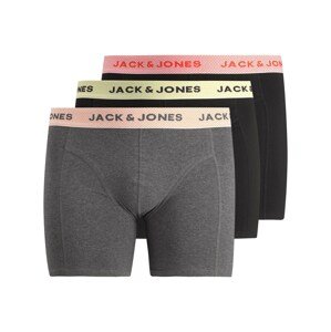 Jack & Jones Plus Boxeralsók 'Timo'  fekete / szürke melír / sötét narancssárga / neonsárga / tűzpiros
