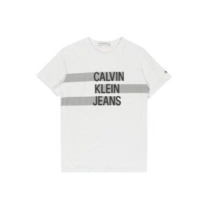 Calvin Klein Jeans Póló 'DIMENSION'  fehér / szürke / fekete
