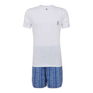 Calvin Klein Underwear Rövid pizsama  fehér / kék