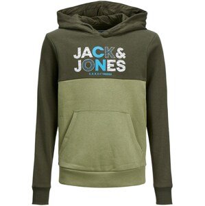 Jack & Jones Junior Tréning póló 'Steve'  brokát / fehér / vízszín / khaki