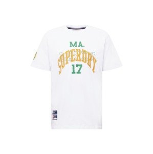 Superdry Póló  fehér / fűzöld / aranysárga