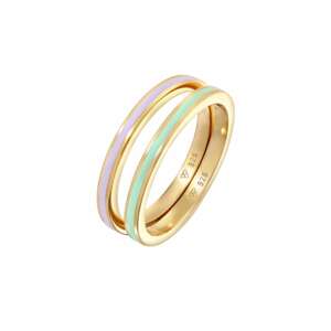 ELLI Gyűrűk  arany / pasztellzöld / pasztell-rózsaszín