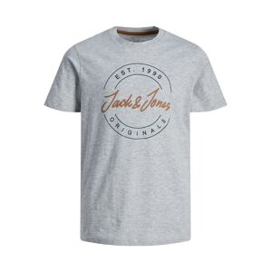 Jack & Jones Junior Póló 'Jerry'  tengerészkék / barna / világosszürke