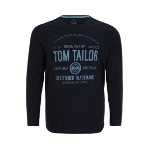 TOM TAILOR Men + Tréning póló  sötétkék / galambkék