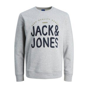 JACK & JONES Tréning póló  szürke / tengerészkék / arany