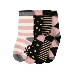 UNITED COLORS OF BENETTON Socken  rózsaszín / fekete / arany / fehér / szürke