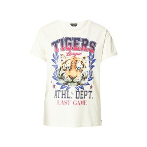 Colourful Rebel Póló 'Tigers League'  fehér / kék / világosbarna / világos-rózsaszín / pasztellzöld