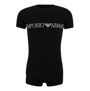 Emporio Armani Rövid pizsama  fekete / fehér / szürke