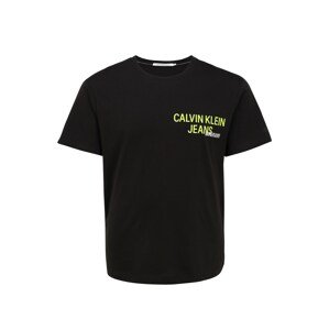 Calvin Klein Jeans Plus Póló  neonsárga / fekete / fehér