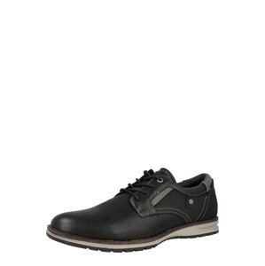 TOM TAILOR Fűzős cipő  fekete / bazaltszürke