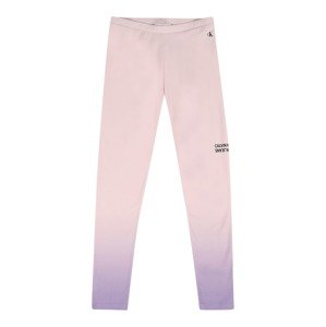 Calvin Klein Jeans Leggings  grafit / világoslila / rózsaszín