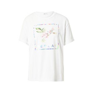 REPLAY T-Shirt  piszkosfehér / világoszöld / világos-rózsaszín / barna / kék