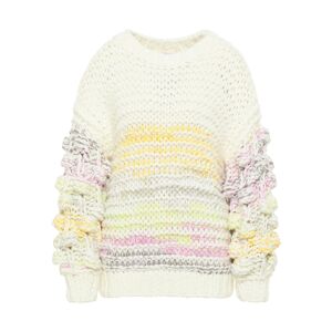 MYMO Oversize pulóver  sárga / szürke / rózsaszín / fehér