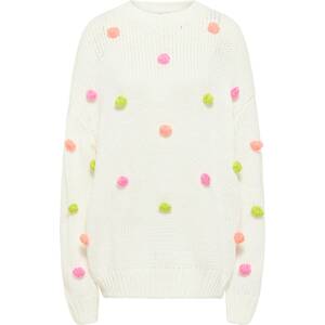 MYMO Oversize pulóver  citromzöld / korál / rózsaszín / fehér