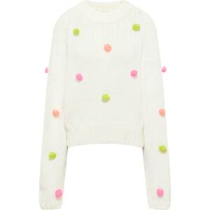 MYMO Oversize pulóver  világoszöld / lazac / világos-rózsaszín / fehér