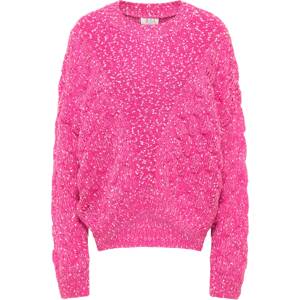 IZIA Oversize pulóver  rózsaszín / fehér