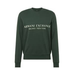 ARMANI EXCHANGE Tréning póló  sötétzöld / fehér