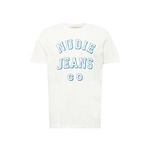 Nudie Jeans Co Póló 'Roy'  fehér / égkék