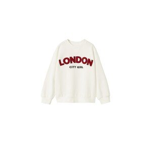 MANGO KIDS Tréning póló 'LONDON'  fehér melír / sötétvörös / fekete