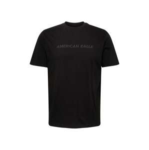 American Eagle Póló  fekete / sötétszürke