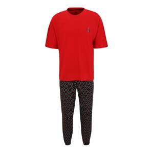Calvin Klein Underwear Hosszú pizsama  fekete / piros