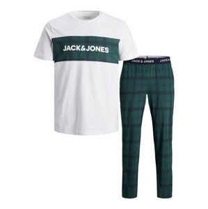 JACK & JONES Hosszú pizsama 'Train'  tengerészkék / zöld / fehér