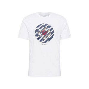 Ben Sherman T-Shirt 'ABSTRACT TARGET'  fehér / rózsaszín / világosbarna / kék