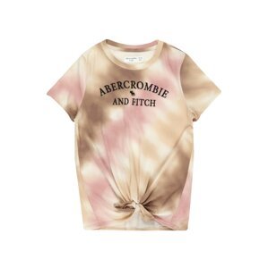 Abercrombie & Fitch Póló  fáradt rózsaszín / világosbarna / bézs / fekete