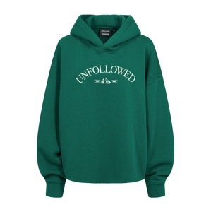 UNFOLLOWED x ABOUT YOU Sweatshirt 'BOLD'  sötétzöld / fehér