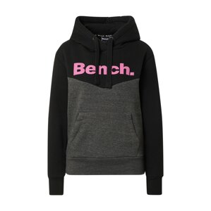 BENCH Tréning póló 'HARA'  szürke / fekete / rózsaszín