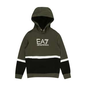 EA7 Emporio Armani Tréning póló 'FELPA'  fehér / fekete / khaki