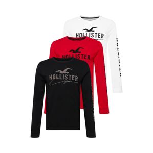 HOLLISTER Shirt  fehér / fekete / piros
