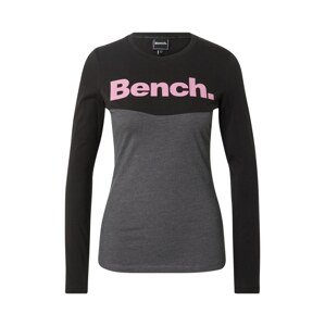 BENCH Póló 'ERIN'  szürke / fekete / rózsaszín
