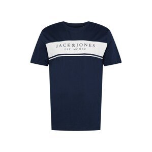 Jack & Jones Plus Póló 'River'  fehér / tengerészkék