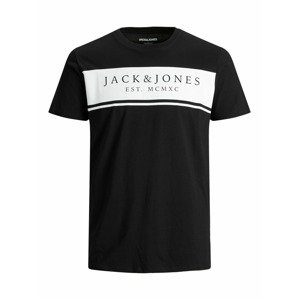Jack & Jones Plus Póló 'River'  fekete / fehér