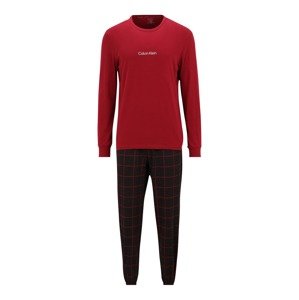 Calvin Klein Underwear Hosszú pizsama  piros / fekete / fehér